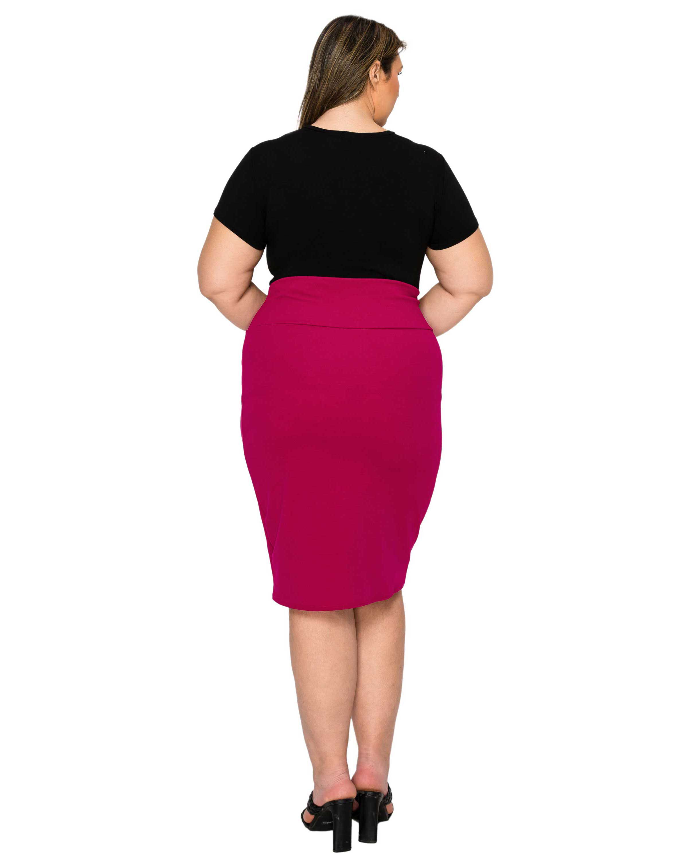 MOLLY PENCIL SKIRT, Magenta / Magenta, alternate image number 2