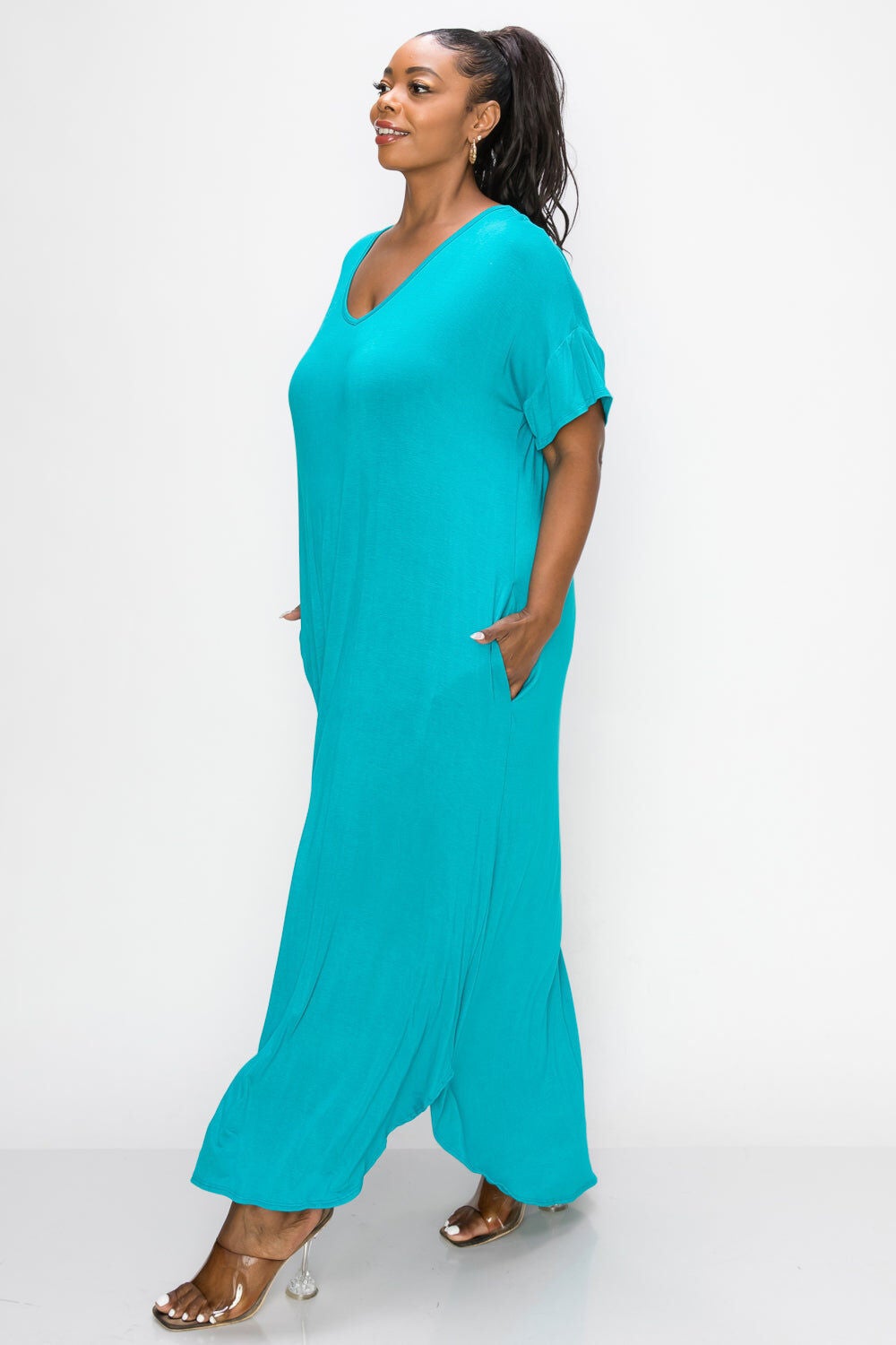 SCARLETT MAXI DRESS, Dark Jade / Royal Blue, alternate image number 2