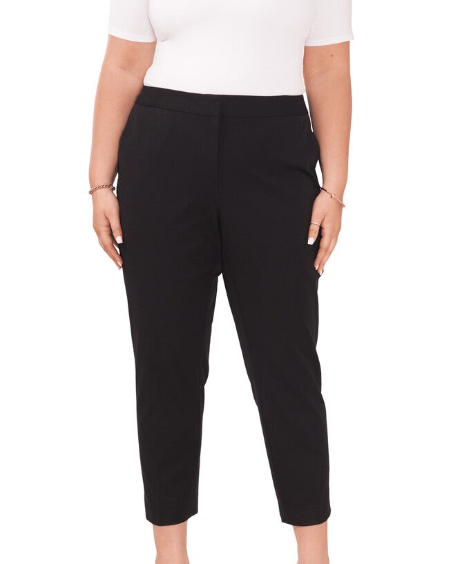 Front Zip Slim Leg Bi-Stretch Twill Pant, RICH BLACK / Black, alternate image number 2