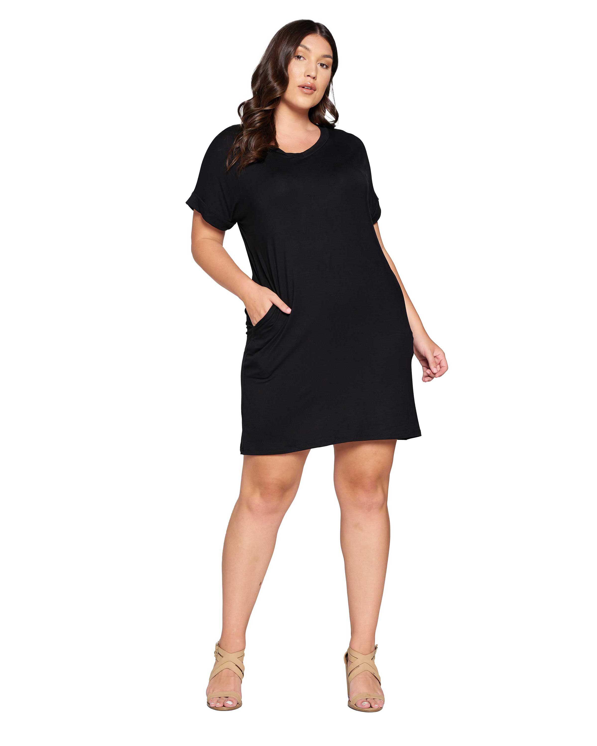 MIA EVERYDAY T-SHIRT DRESS, Black / Black, hi-res image number 0