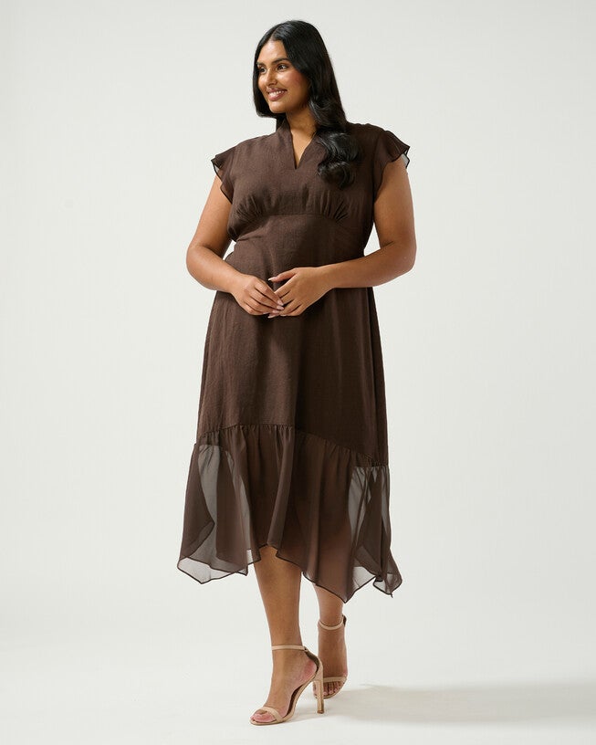 Dune Dancer Dress, Chocolate / Brown, alternate image number 3