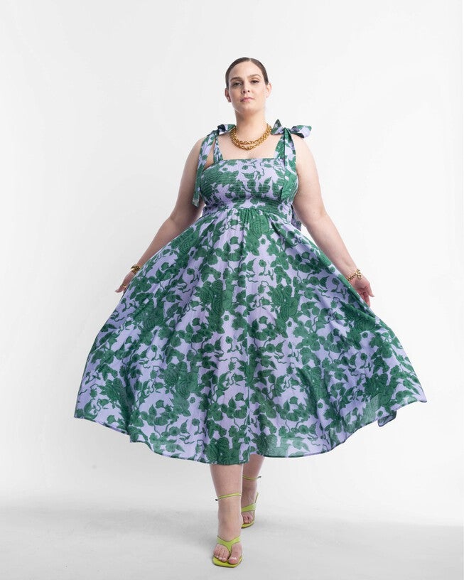 The Brooke Lilac and Green Floral Sundress, Lilac Green Floral / Lilac, alternate image number null