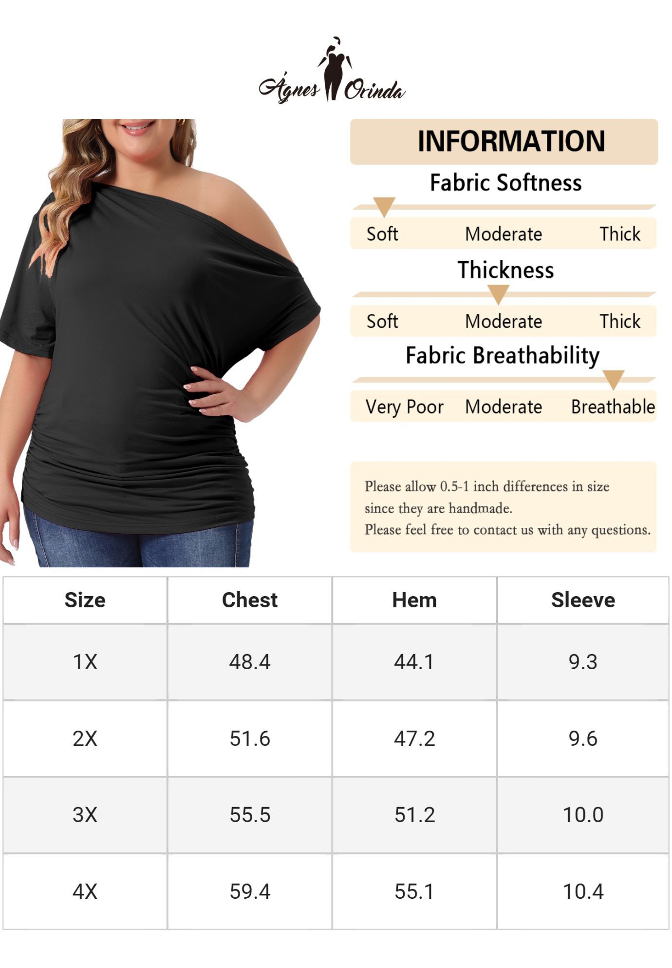 ONE SHOULDER SHORT SLEEVE RUCHED TOP, Black / Black, alternate image number 4