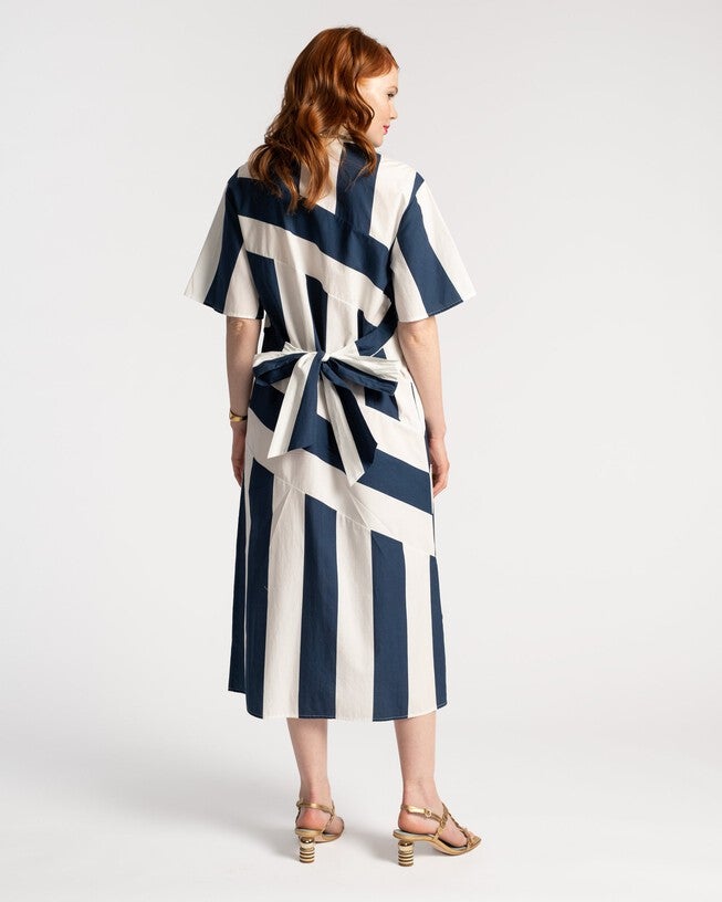 Amanda Midi Dress, NavyWhite / Navy, alternate image number 2