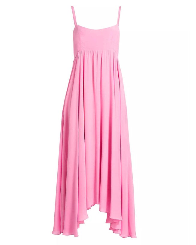 Rachel Crepe de Chine Midi Dress, Fondant / Pink, hi-res image number 0