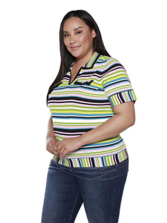 Juniper Striped Short Sleeve Sweater, , alternate image number null