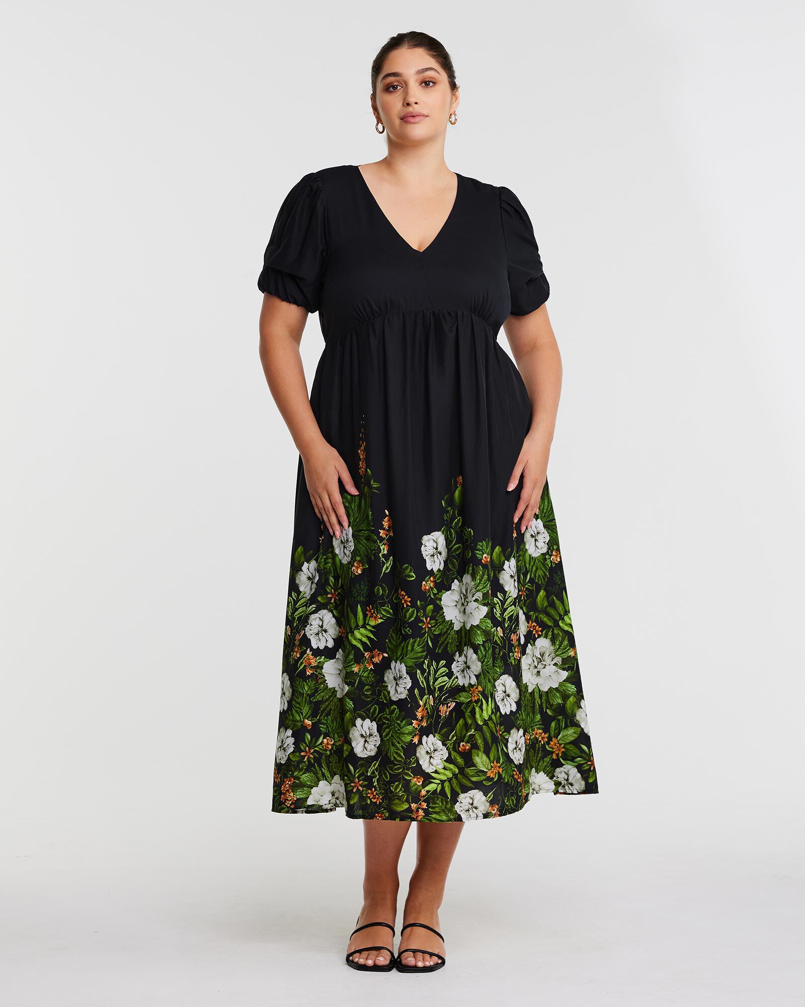 Midnight Black Forest Midi Dress, BlackForest / Black, hi-res image number 0