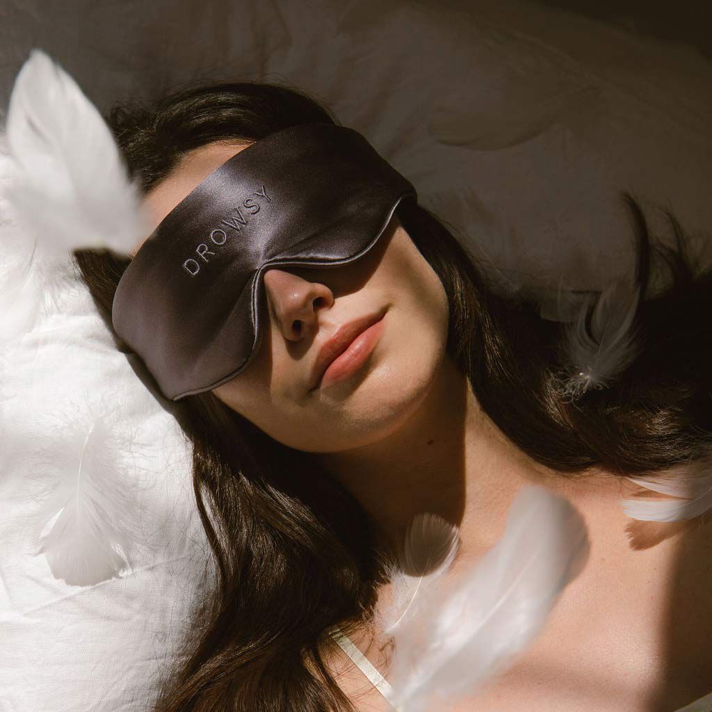 Featherweight Silk Sleep Mask, Moonlight Shadow / Charcoal Grey, alternate image number 1