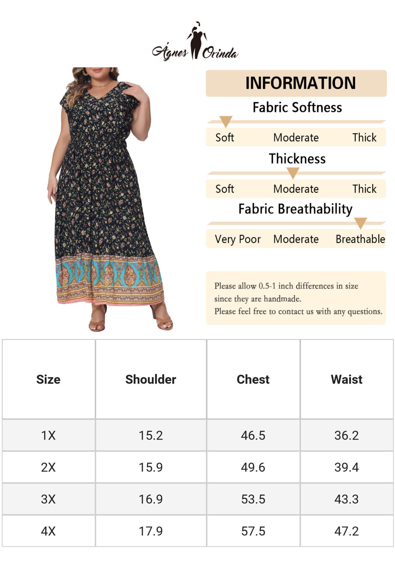 V Neck Ruffle Sleeve Boho Floral Maxi Long Dress, Navy Blue / Navy, alternate image number 4