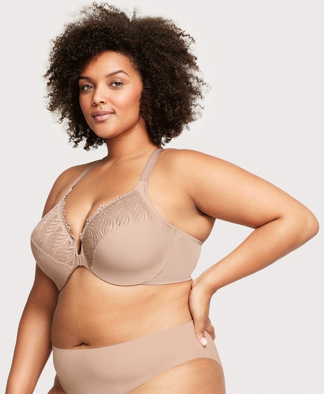 Front-Closure T-Back WonderWire Bra, Cafe / Tan, alternate image number 3