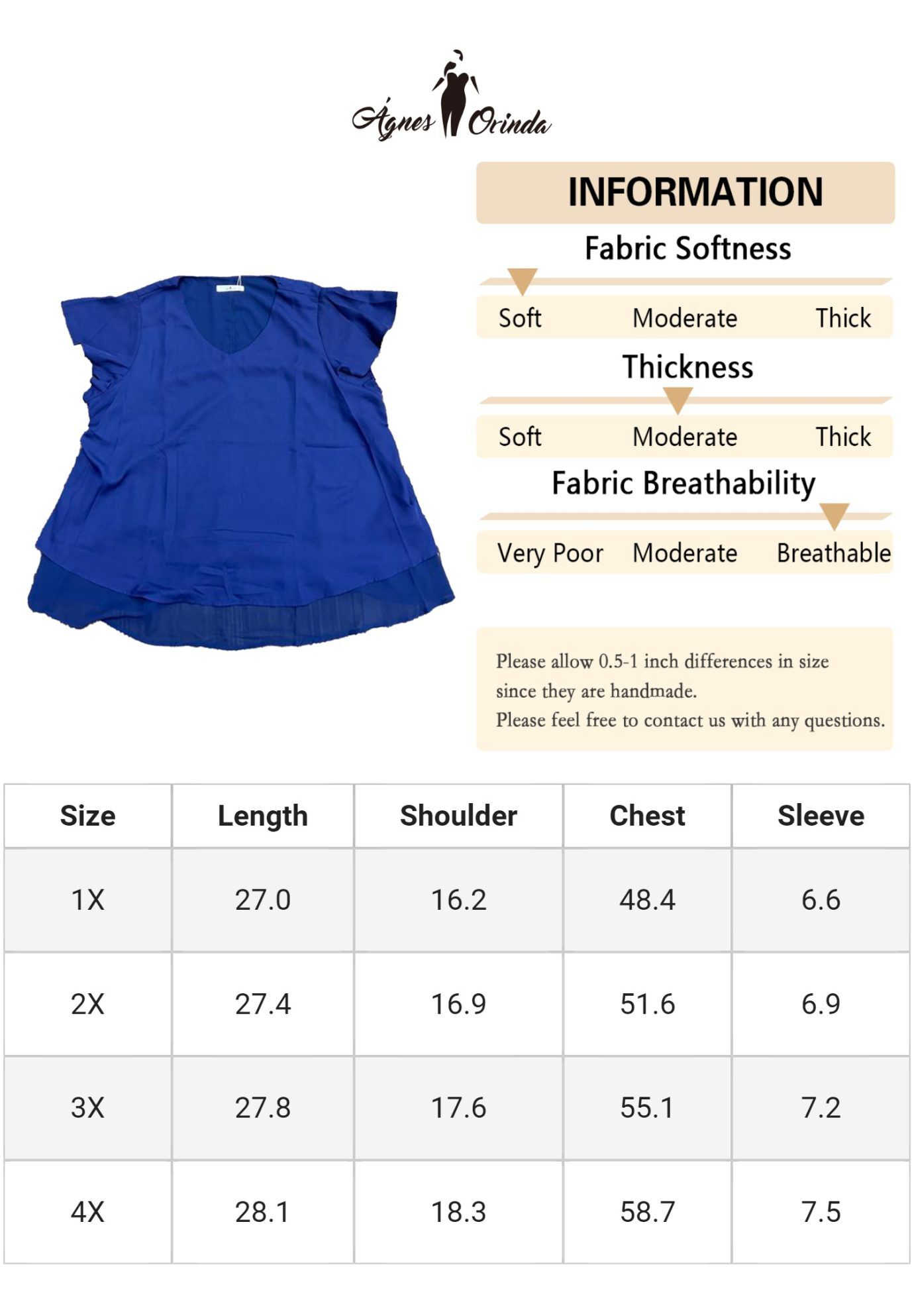 Summer Top Ruffle Short Sleeve V Neck Double Layered Hem Chiffon Blouse, Navy Blue / Navy, alternate image number 4