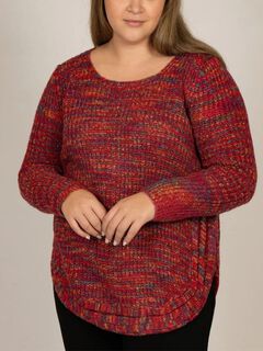 Elodie Mix Ribbed Knit Mix Sweater