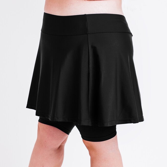 Midi Swim Skort, Black Recycled / Black, alternate image number 1