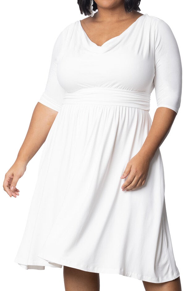 Draped in Class Dress, IVORY / Ivory, alternate image number null