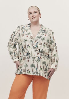 Tropics Printed Boyfriend Blazer