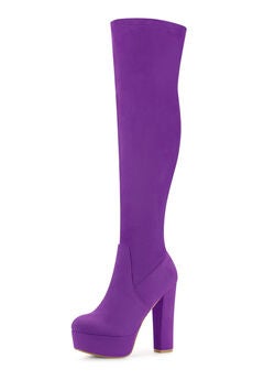 Platform Chunky Heel Over the Knee Thigh High Boots