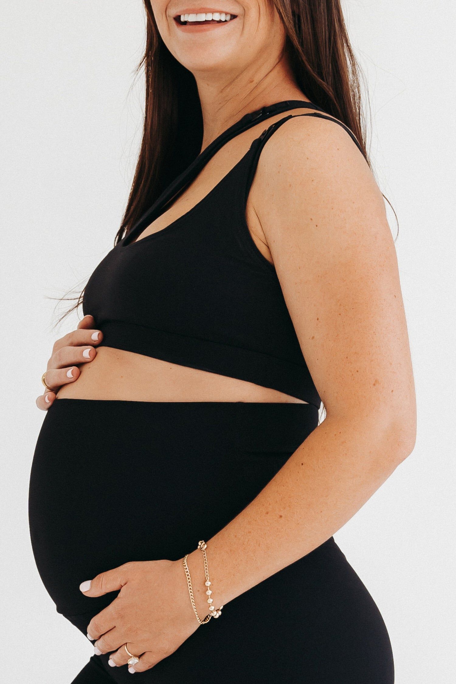 Women's Cross Body Nursing Bra With Easy-Release Breastfeeding Clips and One-Shoulder Design, Black / Black, alternate image number 1