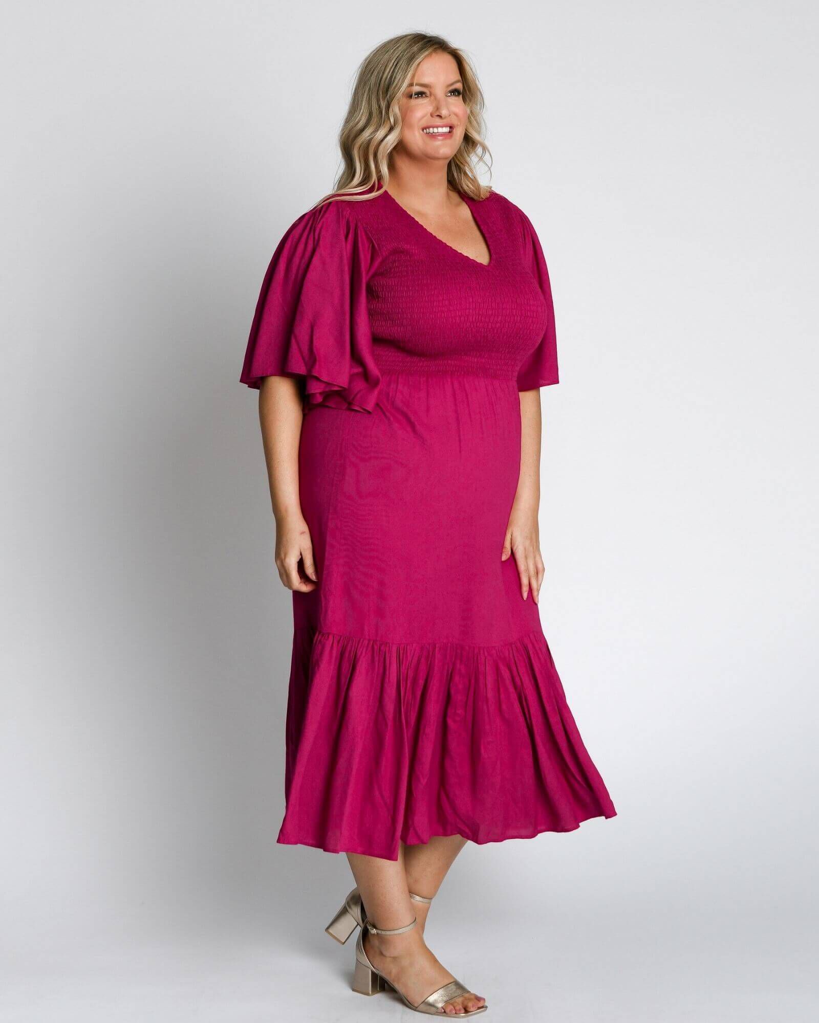 Cleo Short Sleeve Midi Dress, , alternate image number 7