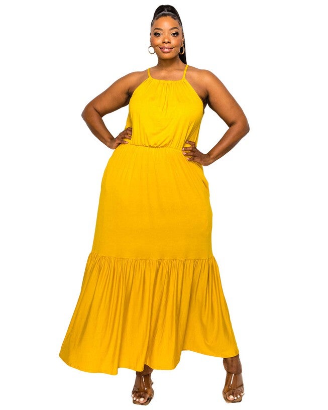 ARIANA MAXI DRESS, Mustard / Mustard, hi-res image number 0