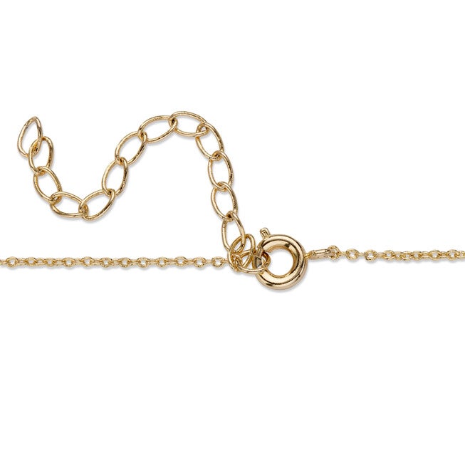 Diamond Accent Gold-Plated Cluster Bypass Pendant Necklace 18 inches - 20 inches, , alternate image number null