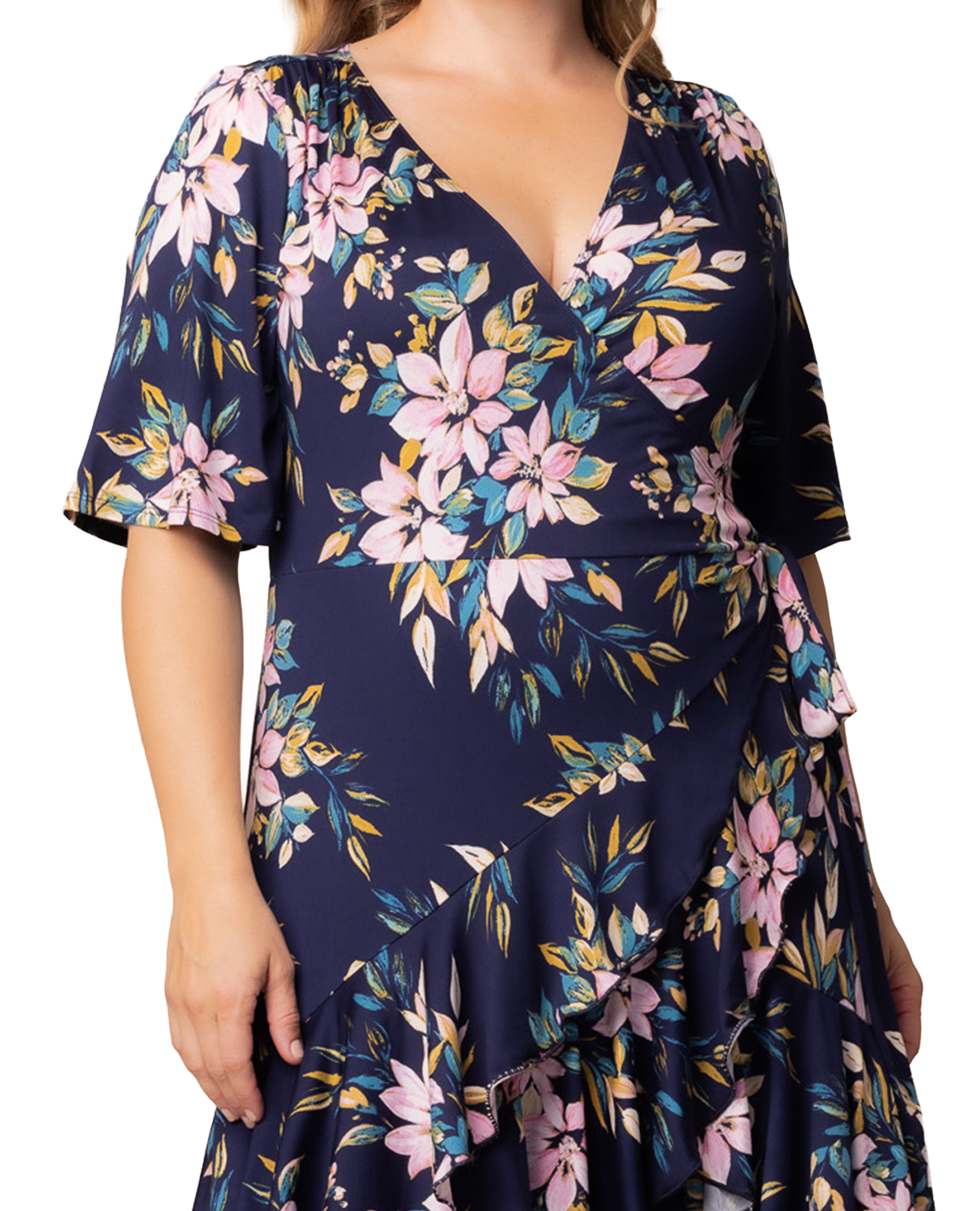 Miranda Wrap Dress, NAVY ROMANTIC FLORALS / Navy, alternate image number 1