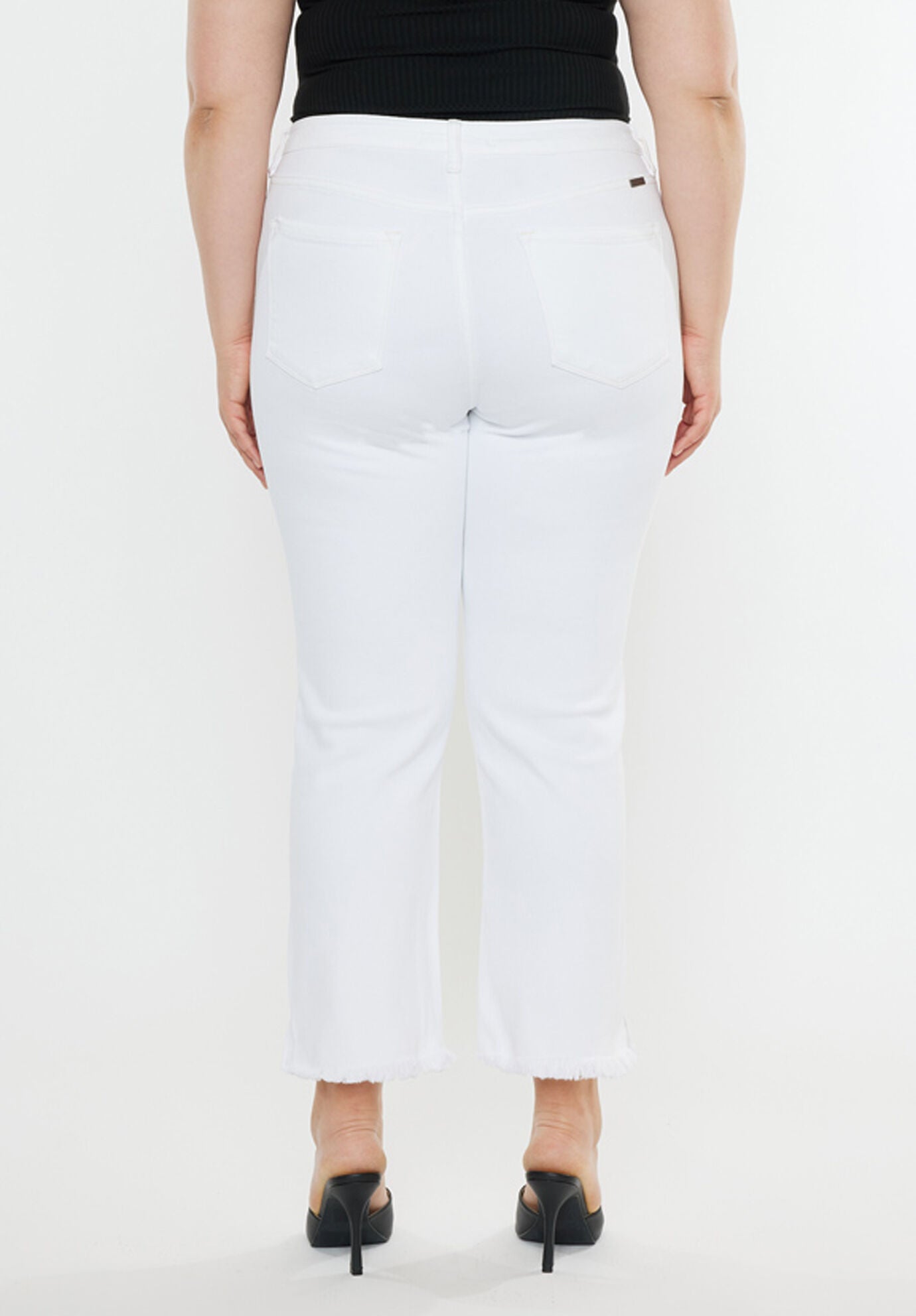 Rita High Rise Slim Straight (Plus Size), White / White, alternate image number 6