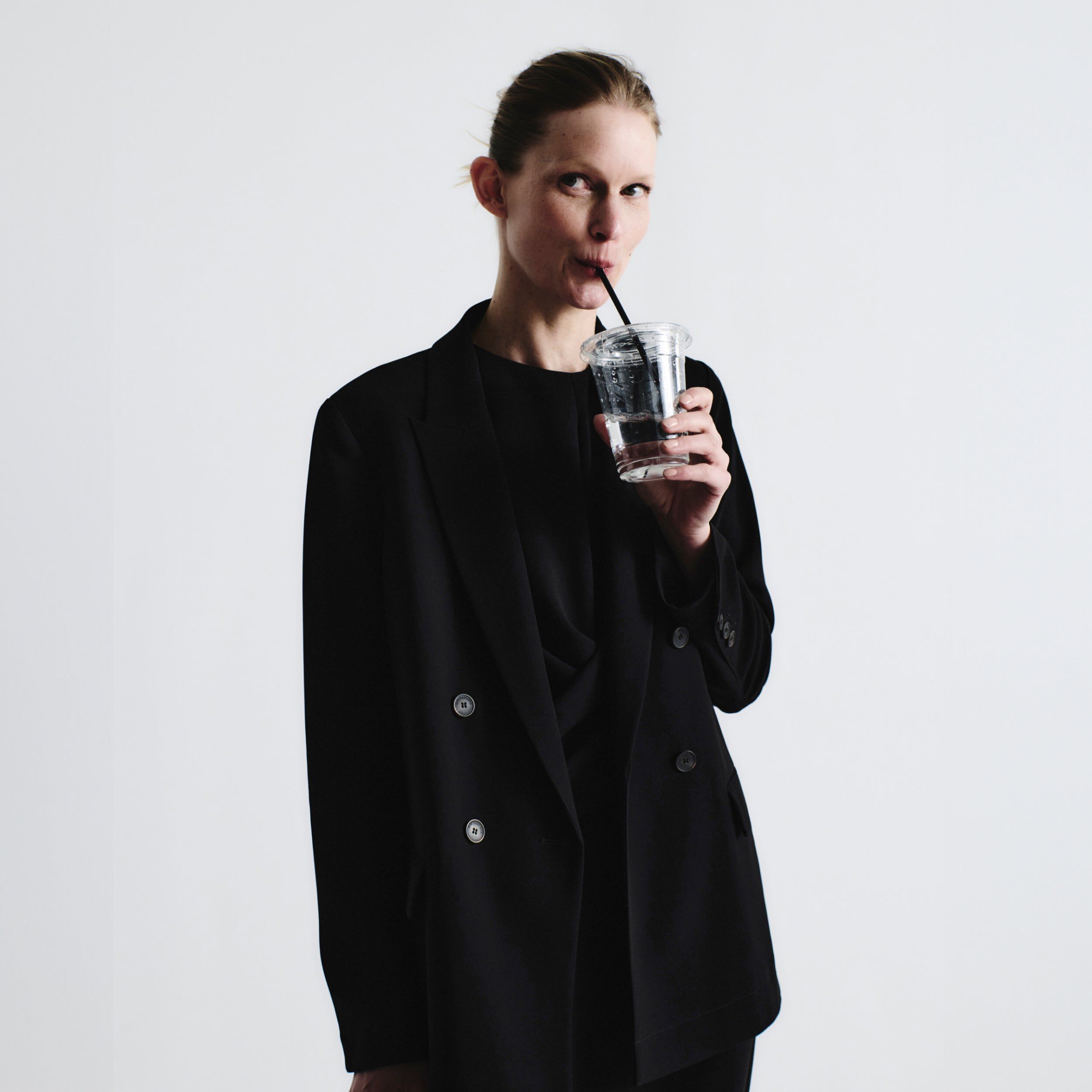 Luz Dress - Everyday Crepe, Black / Black, alternate image number 5