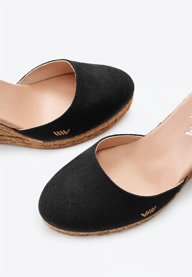 Estartit Canvas Espadrille Wedges, Black / Black, alternate image number 2