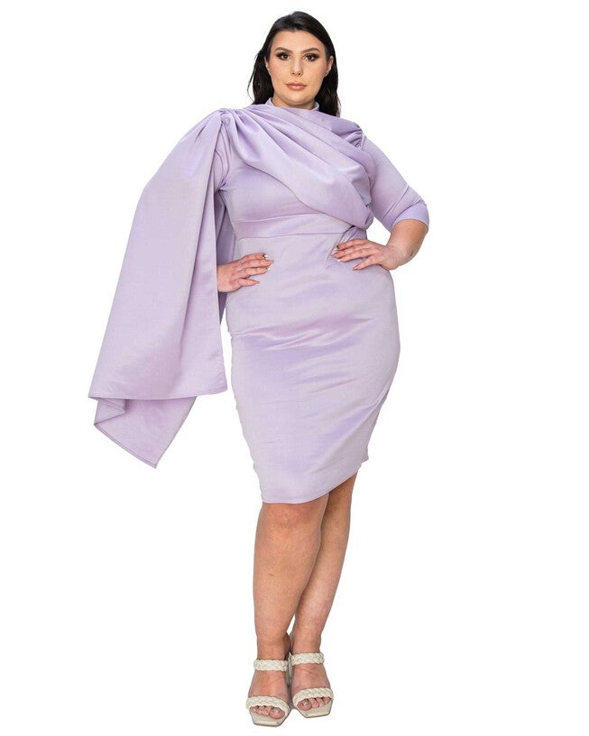 DAHLIA SASH CAPE DRESS, , alternate image number null