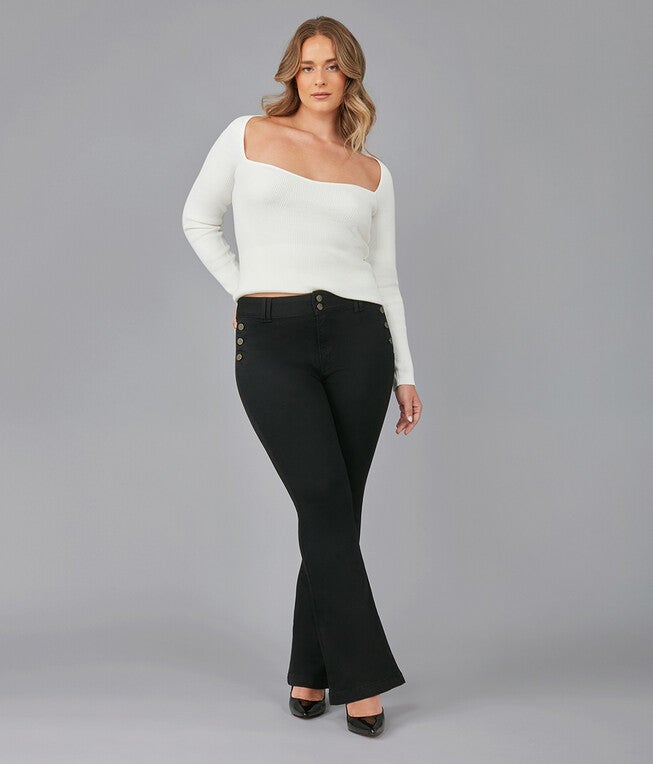Women's ALICE-ONYX High Rise Flare Jeans, Onyx / Black, hi-res image number 0