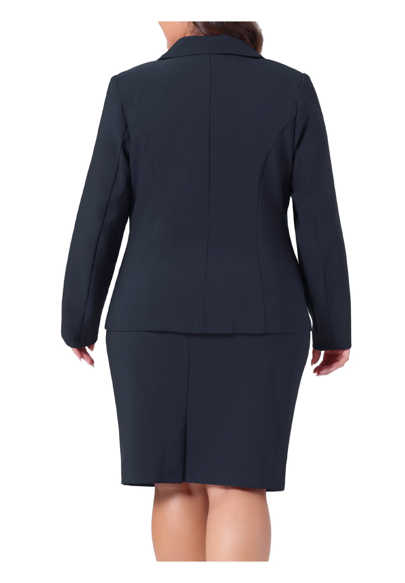 BLAZER AND SKIRT SUIT SET 2 PIECE OUTFIT, Navy Blue / Navy, alternate image number 3