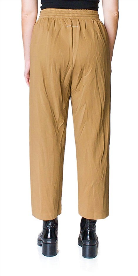 Crinkle-Effect Sweatpants in Camel, , alternate image number null