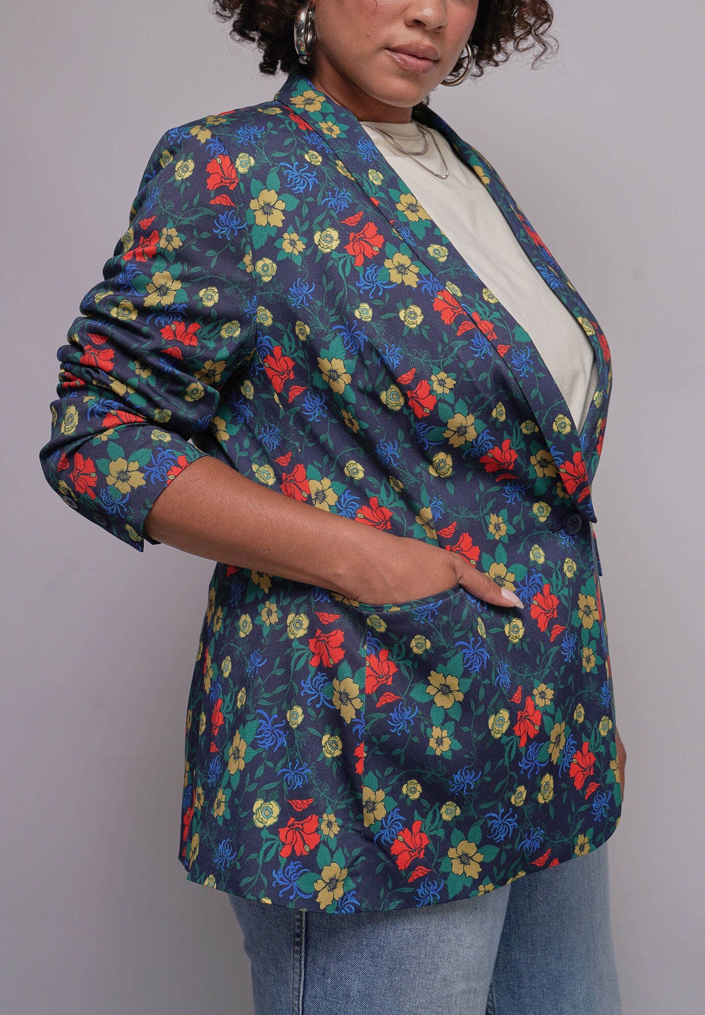 The Empower Tux Blazer, WILDFLOWER CHILI / Red, alternate image number 1