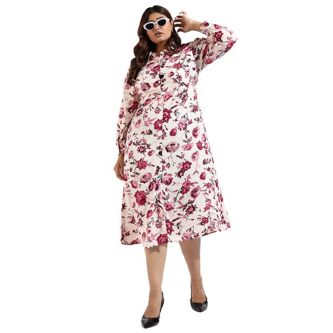 Women Floral Button Down  Dresses, Pink / Pink, alternate image number 2