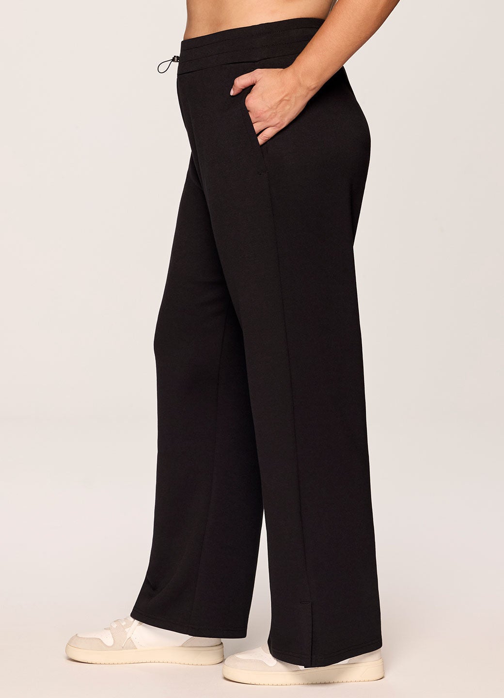 Solace Scuba Wide Leg Pant, Black / Black, alternate image number 3