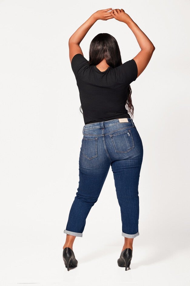 Denim Mid Rise Boyfriend Jeans, Eleanor / Medium Wash, alternate image number 2