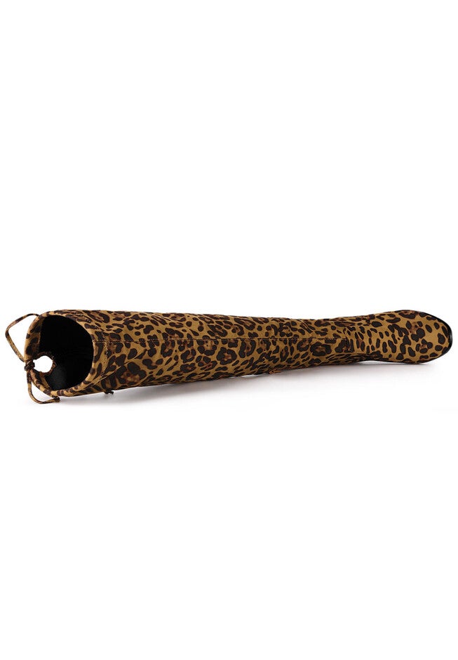 Round Toe Chunky Heel Over the Knee High Boots, Leopard / Brown, alternate image number 3