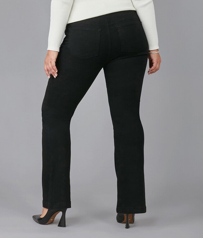 Women's ALICE-ONYX High Rise Flare Jeans, Onyx / Black, alternate image number 2