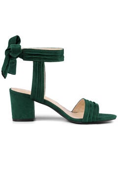 Open Toe Ankle Tie Back Block Heels Sandals