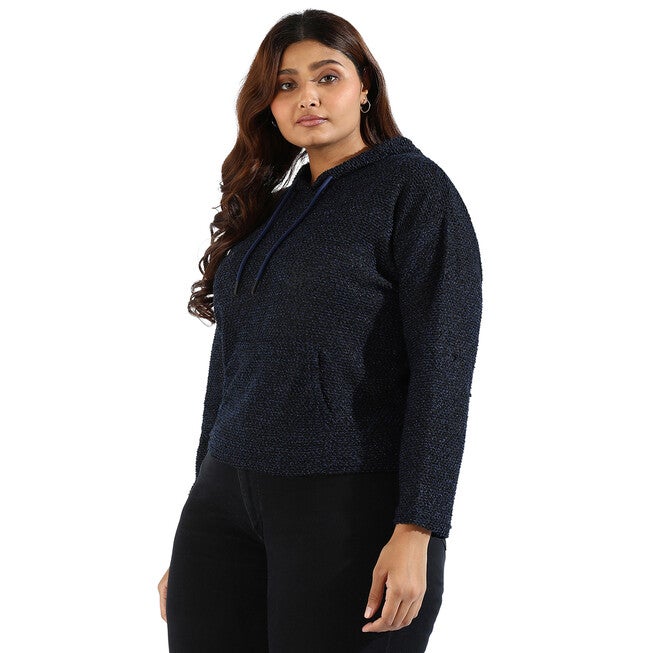 Blue Textured Sweatshirt, , alternate image number 6