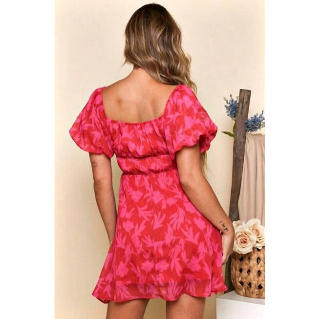 FLORAL DRESS IN RED AND FUCHSIA, , alternate image number 7