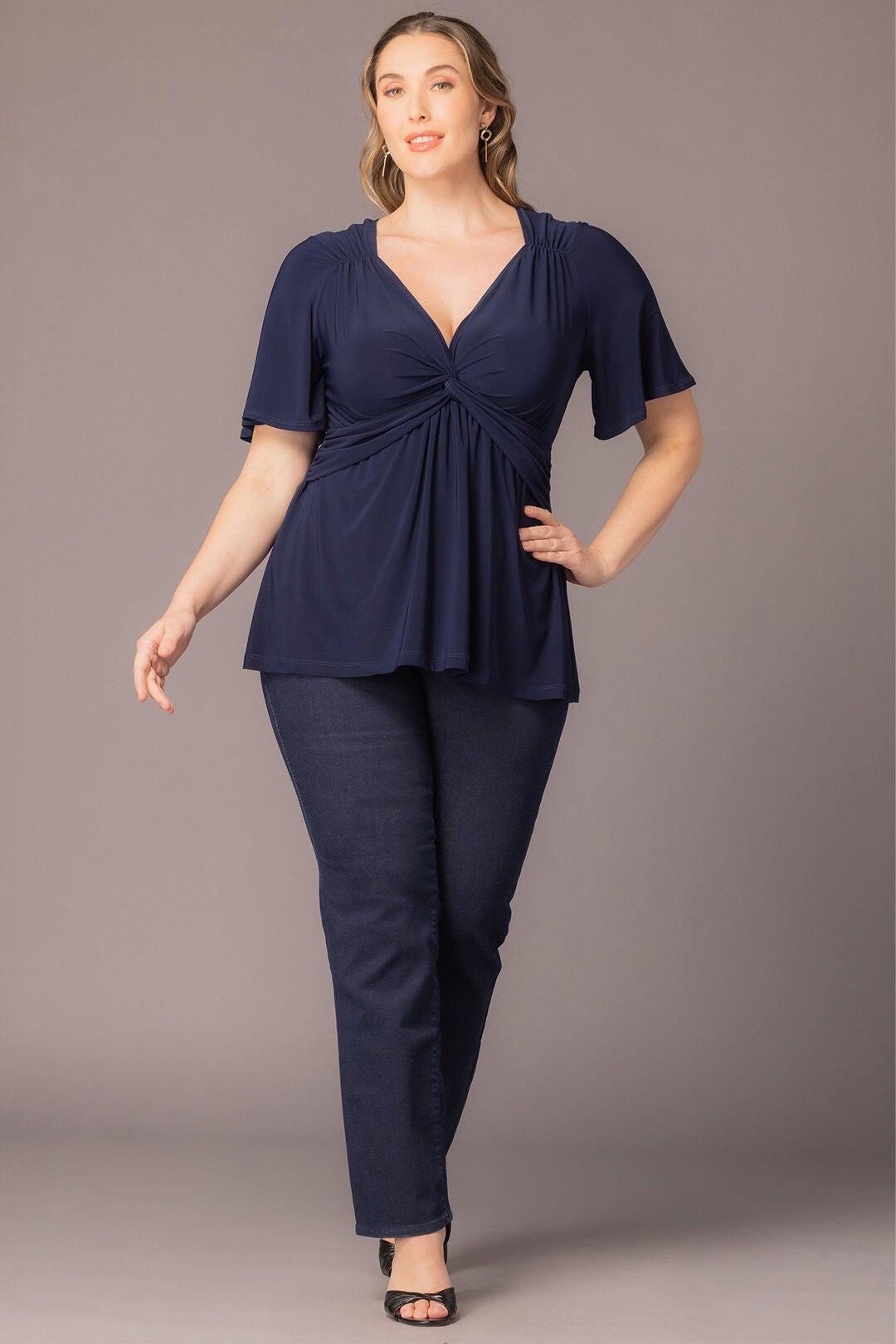 Abby Twist Front Top, Nouveau Navy / Navy, alternate image number 5