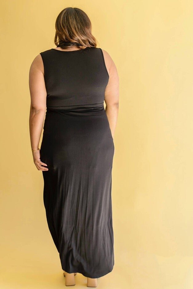 AS IT WAS TULIP SKIRT MAXI DRESS, Black / Black, alternate image number null
