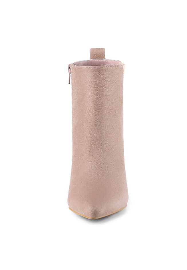 ZIPPER BLOCK HEEL ANKLE CHELSEA BOOTS, Dust Pink / Pink, alternate image number 1