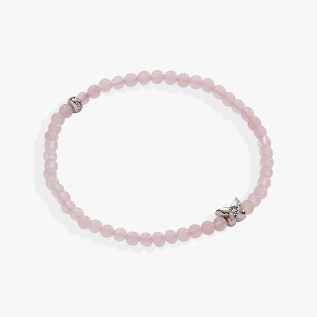 Butterfly Rose Quartz Mini Stretch Bracelet, Rose / Pink, hi-res image number 0
