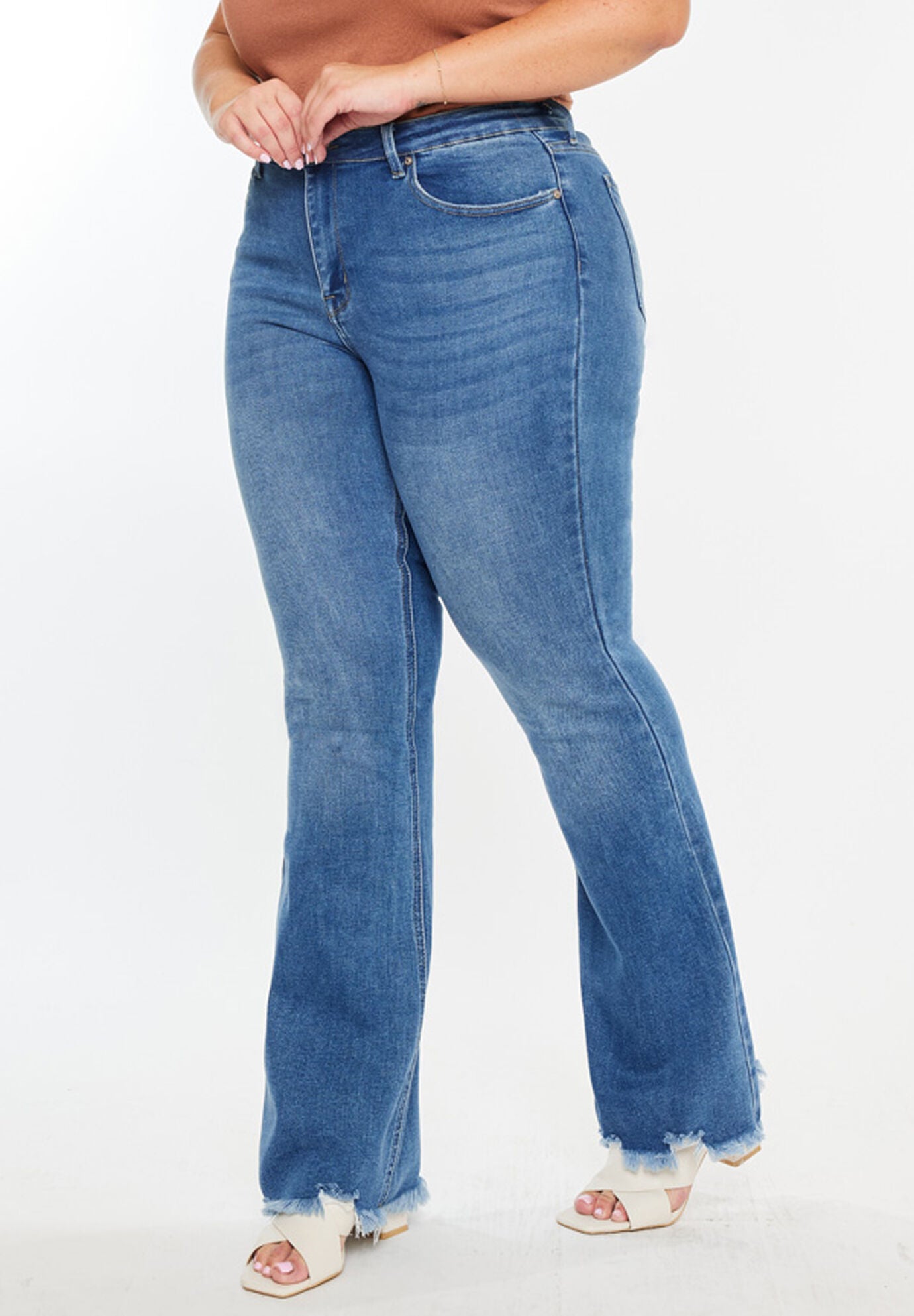 Tia Essentials High Rise Bootcut Jeans (Plus Size), Medium Wash / Medium Wash, alternate image number 2