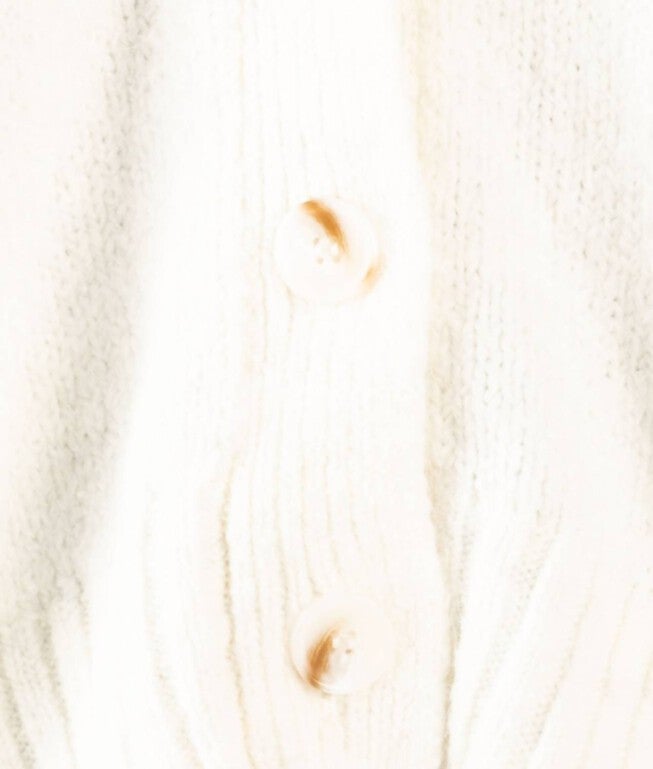 LOOSE FIT V-NECK CARDIGAN IN WHITE, , alternate image number null