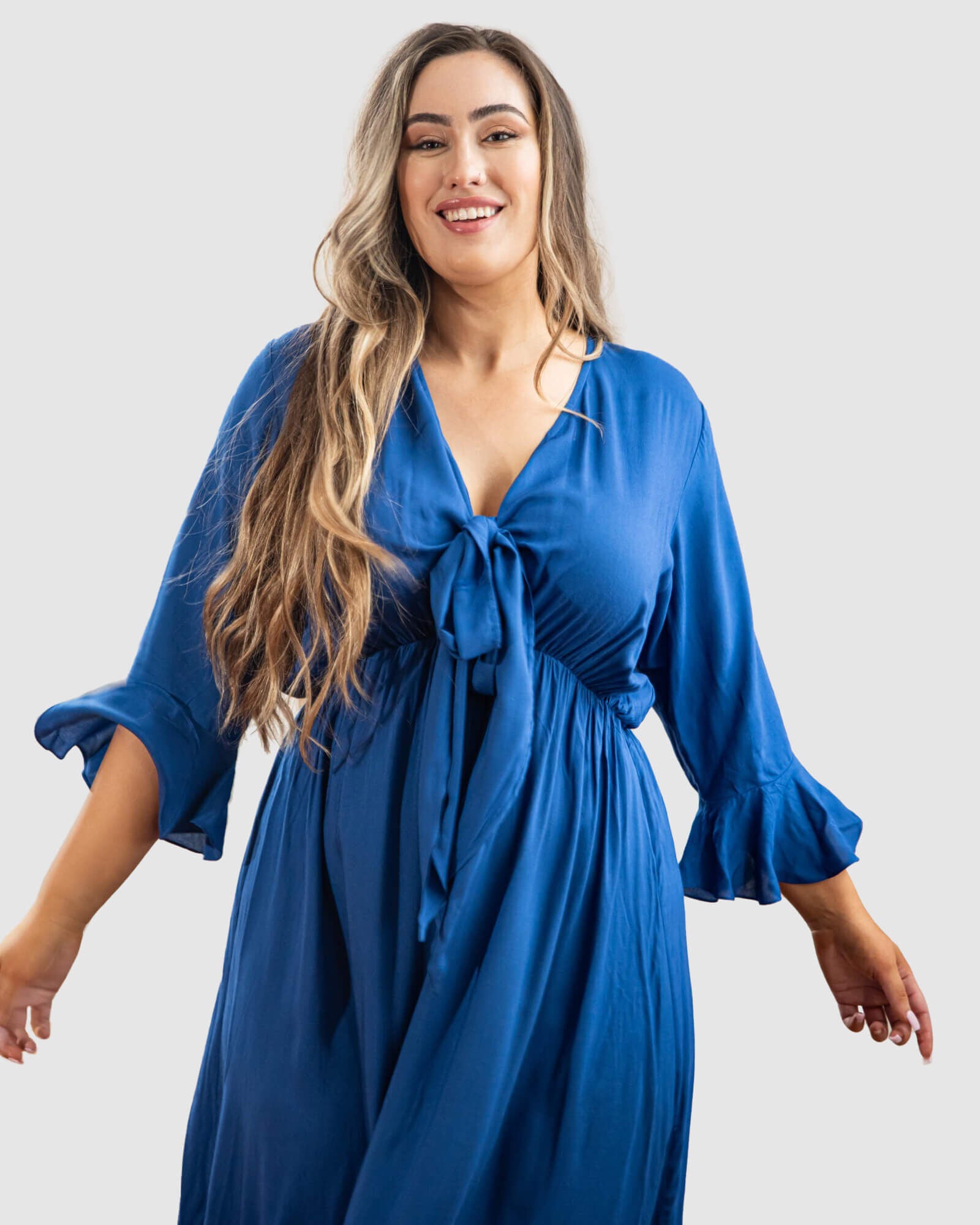 Nicole Tie Front Maxi Dress, , alternate image number 8