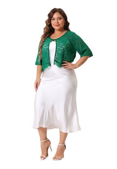 1/2 SLEEVE SHEER LACE BOLERO SHRUG