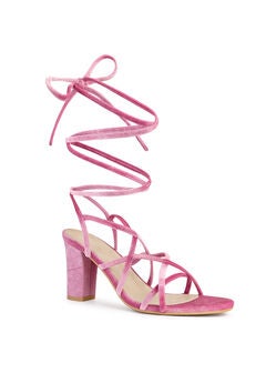 Lace Up Sandals Chunky Heels Strappy Heels
